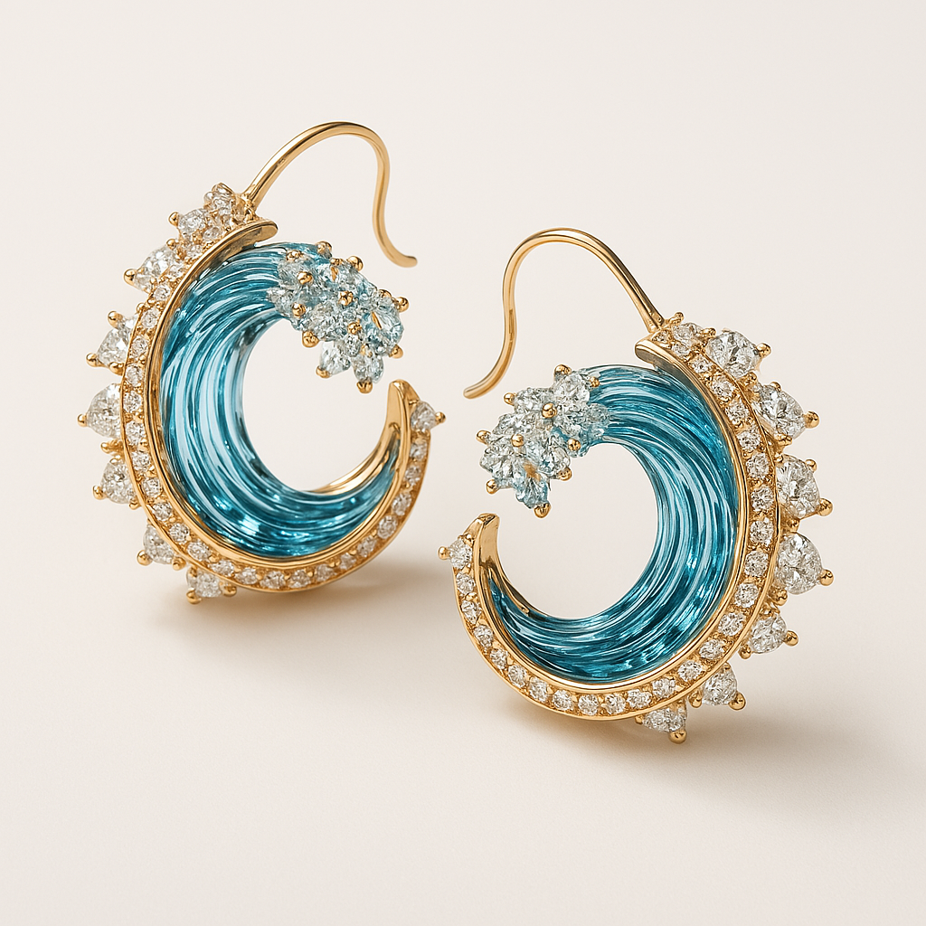 Ocean's Oath Earrings – Blue Crystal Drops in Gold or Silver