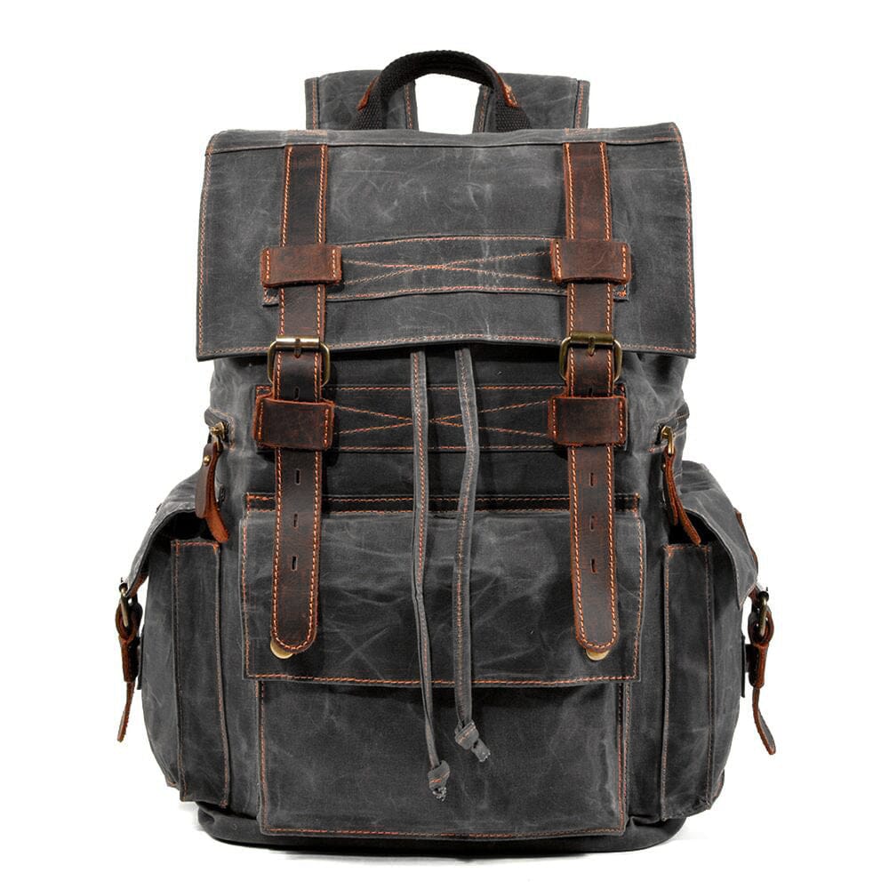 Waxed Canvas & Genuine Leather Rucksack – Large 20L Backpack | Brian