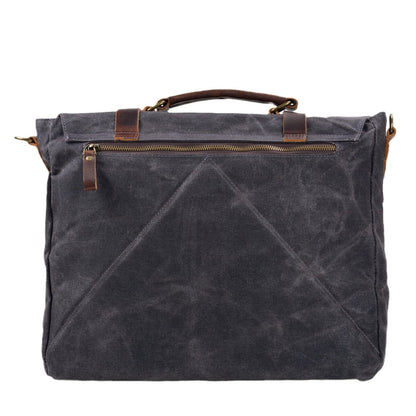 Waxed Canvas & Genuine Leather Messenger Bag – Men's Everyday Shoulder Bag | Ryan