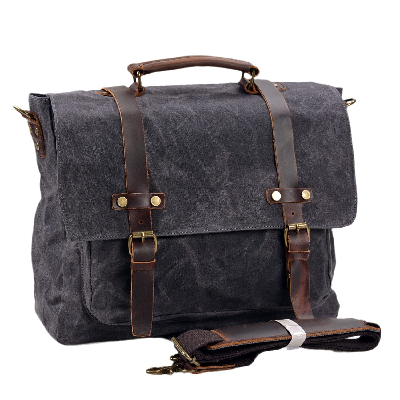 Waxed Canvas & Genuine Leather Messenger Bag – Men's Everyday Shoulder Bag | Ryan