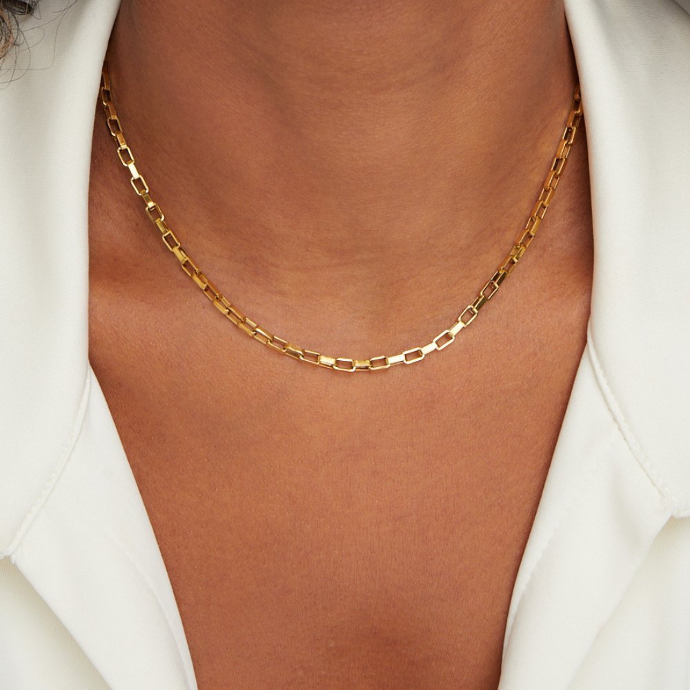 Delphine Necklace – 18K Gold Waterproof Minimal Chain Necklace