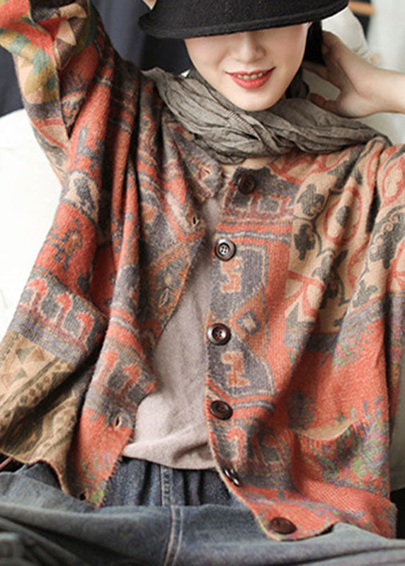 Printed Knit Cardigan with Pockets | Sweater