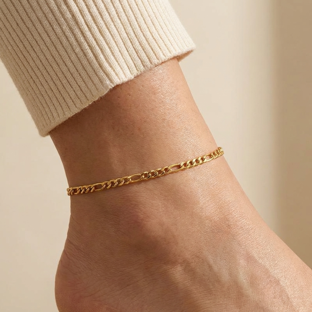 Mirabel gold link chain anklet – 18K ankle bracelet