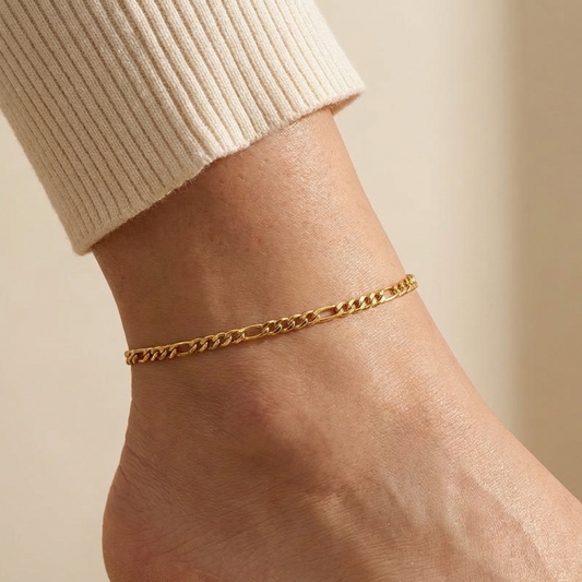 Mirabel gold link chain anklet – 18K ankle bracelet