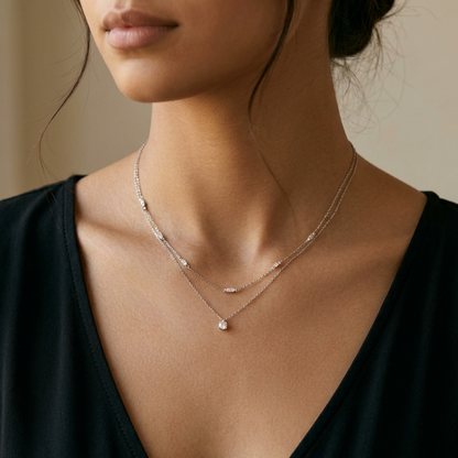 Aurelia Moissanite Necklace – Sterling Silver 0.30ct Pendant Necklace