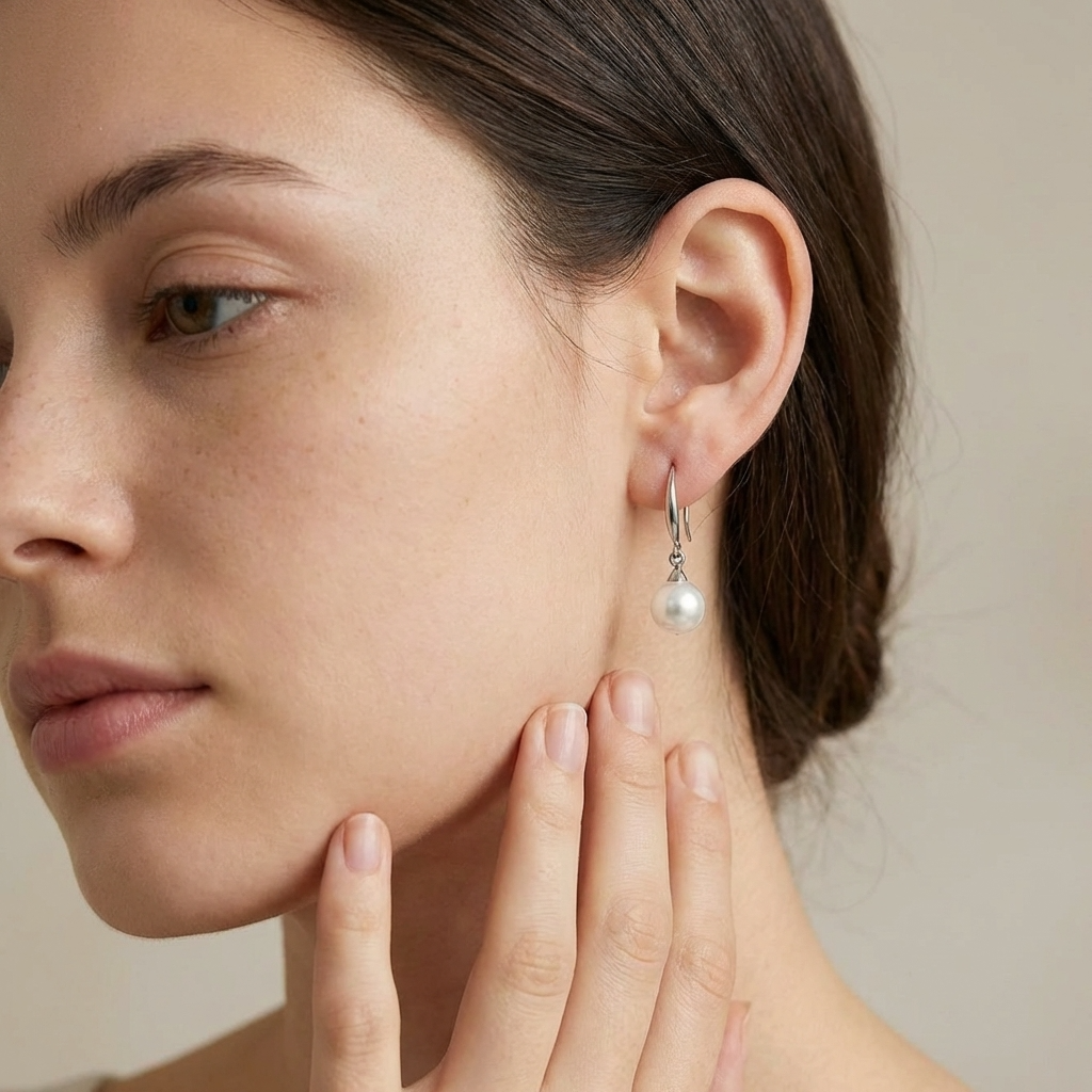 Alba Pearl Earrings – 18K Gold Freshwater Pearl Drop Earrings