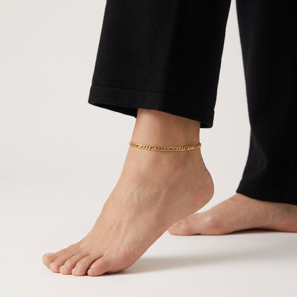 Mirabel gold link chain anklet – 18K ankle bracelet
