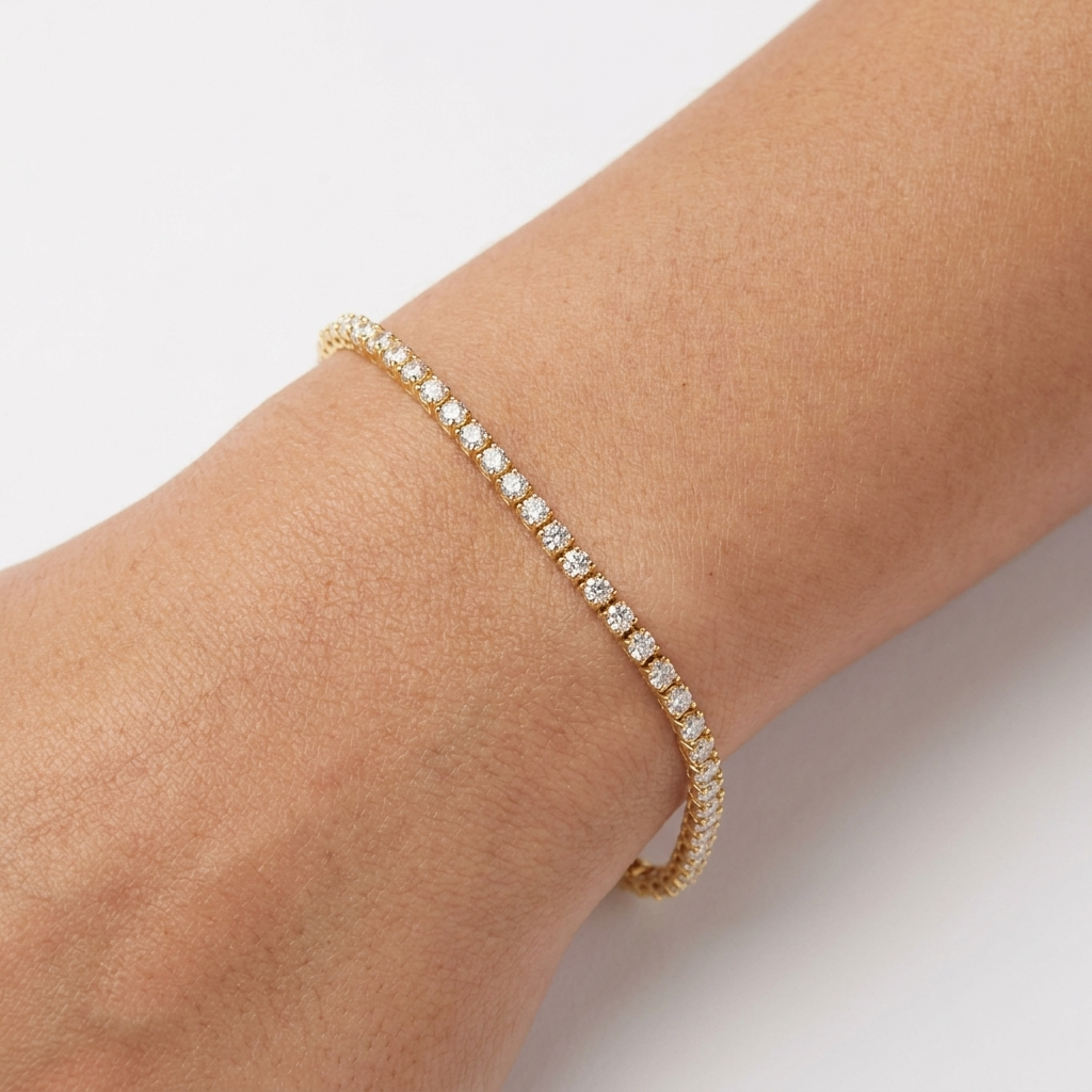 Zaria Tennis Bracelet – 18K Gold Waterproof Everyday Bracelet