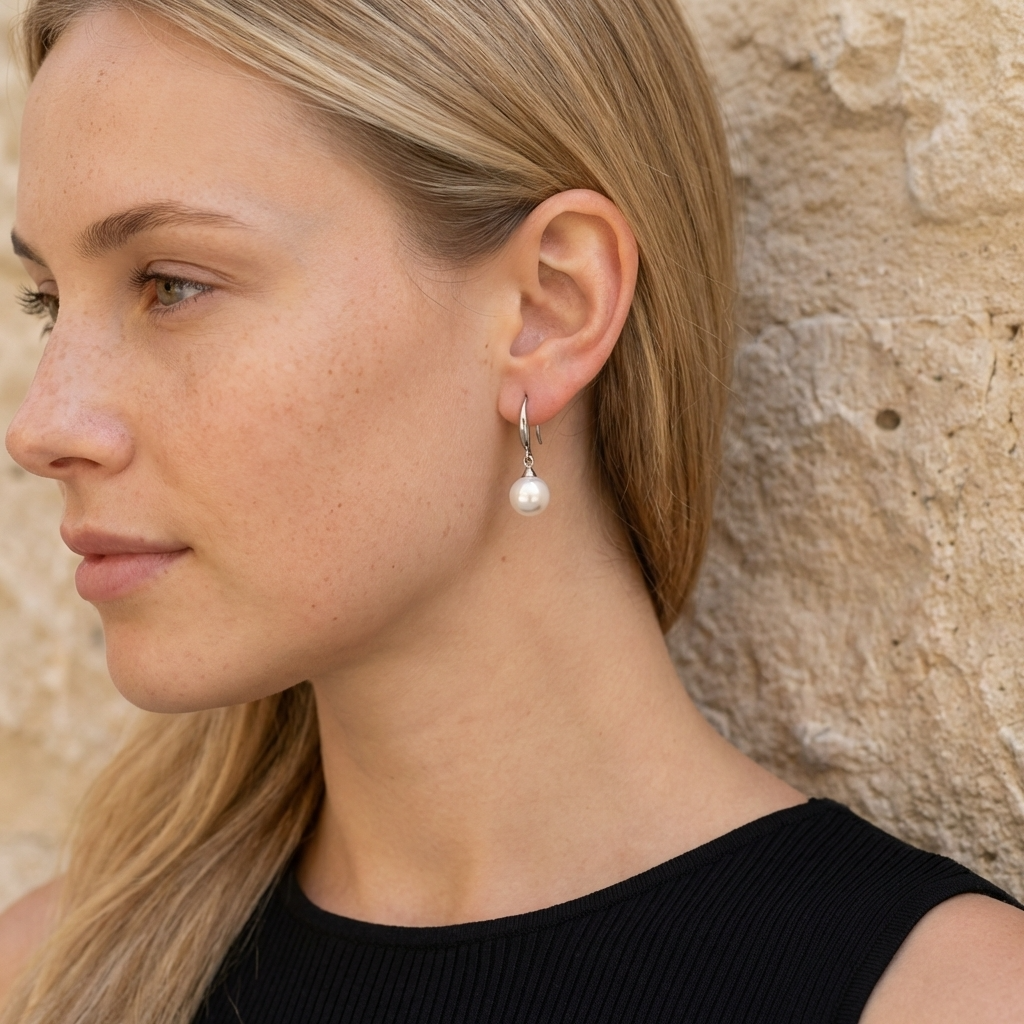 Alba Pearl Earrings – 18K Gold Freshwater Pearl Drop Earrings
