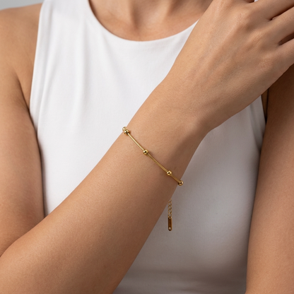 Lunara Canyon Bracelet – 18K Gold Textured Waterproof Bracelet