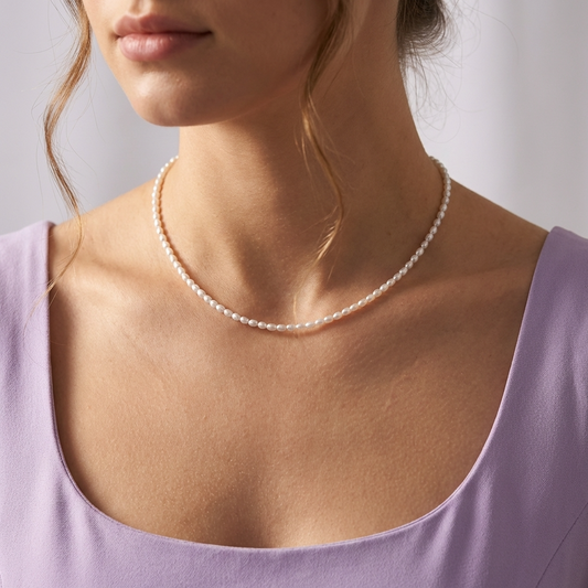 Amaya Pearl Choker – 18K Gold Freshwater Pearl Choker Necklace