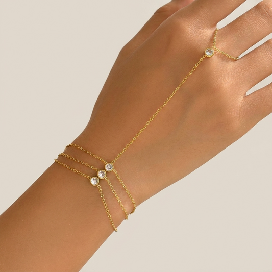 Arielle Bead Bracelet – 18K Gold Crystal Beaded Waterproof Bracelet