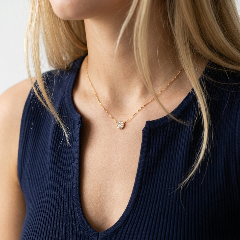 Elara Crystal Necklace – 925 Sterling Silver Crystal Pendant Necklace