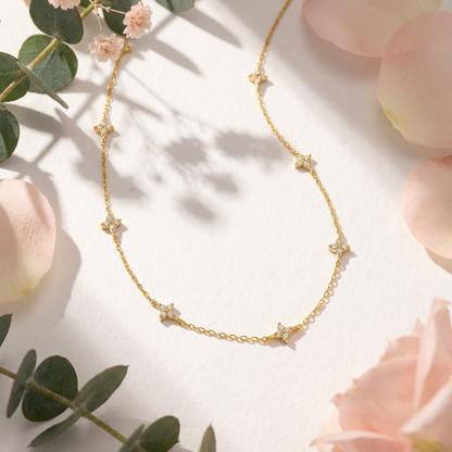 Selene Sparkle Necklace – 925 Sterling Silver Zircon Pendant Necklace