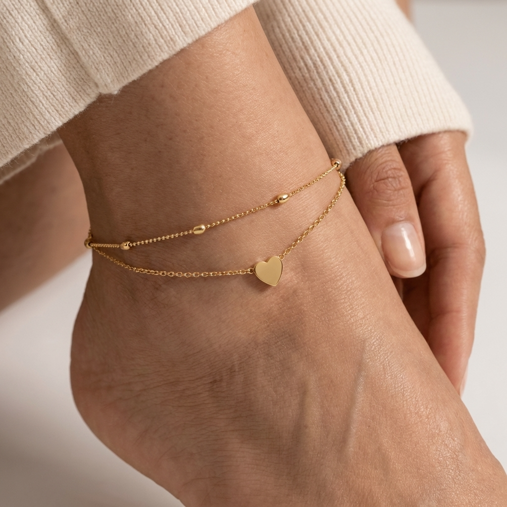 Zara classic gold anklet – waterproof 18K ankle bracelet