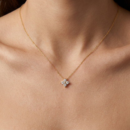Isla Spark Necklace – 18K Gold Crystal Pendant Necklace