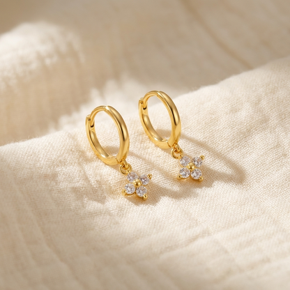 Tessa Clover Earrings – 925 Sterling Silver Crystal Clover Earrings