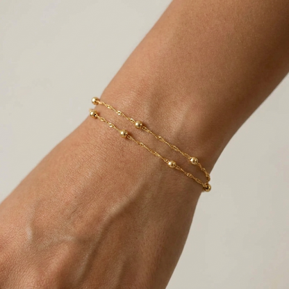 Daphne Twin Bead Bracelet – 18K Gold Waterproof Beaded Bracelet