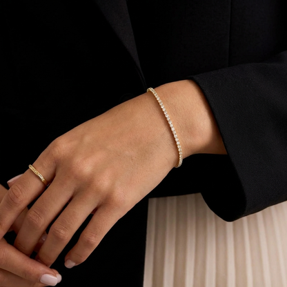 Léonie Tennis Bracelet – 925 Sterling Silver Classic Crystal Tennis Bracelet
