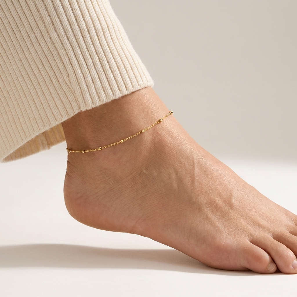 Callista minimal gold anklet – waterproof 18K ankle bracelet