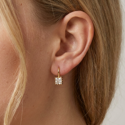 Cassia Crystal Earrings – 18K Gold Diamond Simulant Drop Earrings