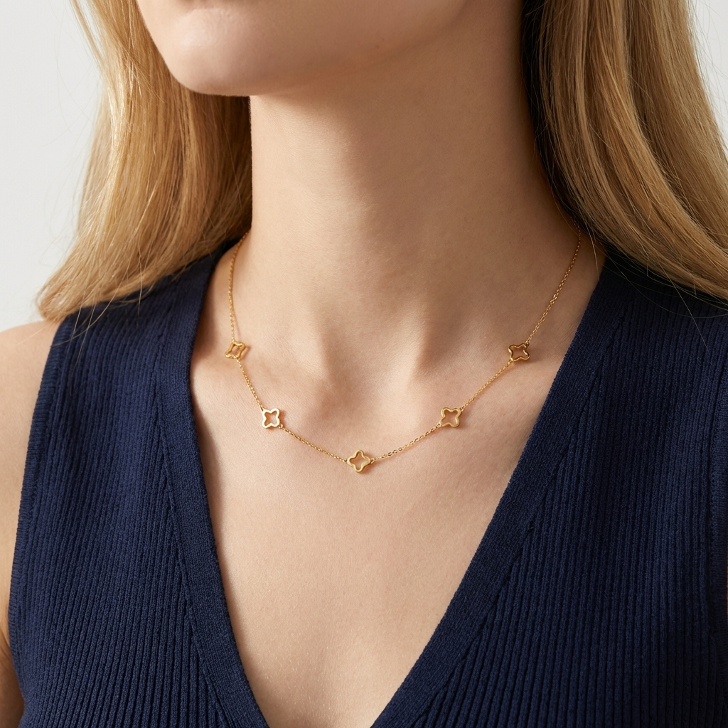 Anaïs Clover Necklace – 925 Sterling Silver Lucky Clover Necklace