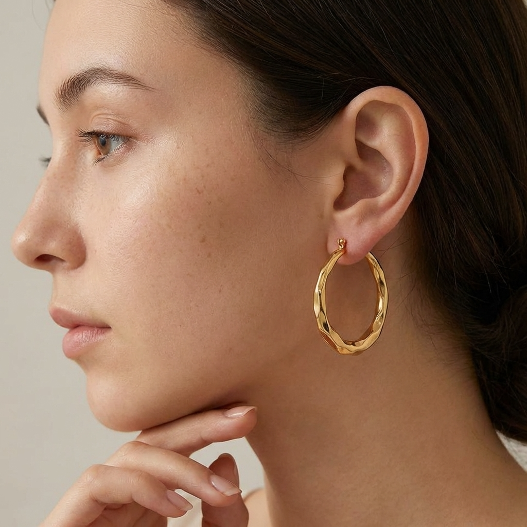 Liora Hoops – 43mm 18K Gold Large Polished Hoop Earrings