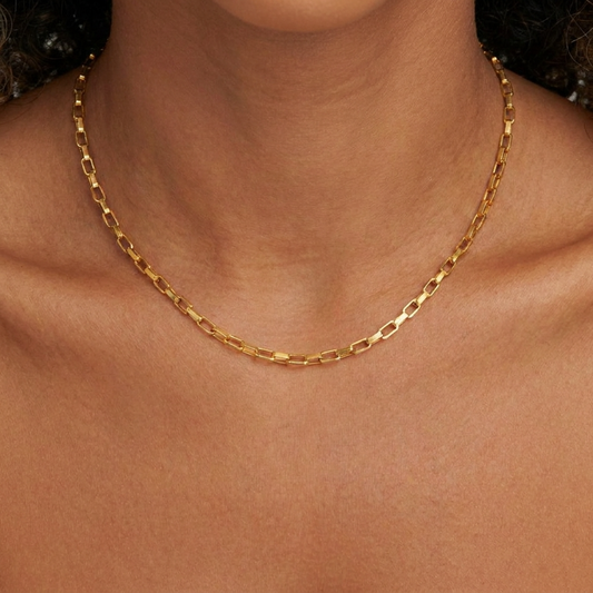 Delphine Necklace – 18K Gold Waterproof Minimal Chain Necklace