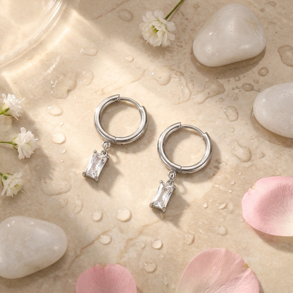 Nora Crystal Drop Earrings – 925 Sterling Silver Crystal Drops