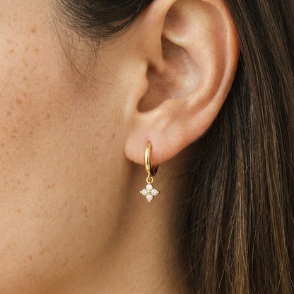 Tessa Clover Earrings – 925 Sterling Silver Crystal Clover Earrings