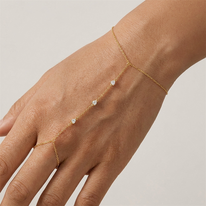 Dahlia Hand Chain – Delicate 925 Sterling Silver Wrist-to-Finger Chain