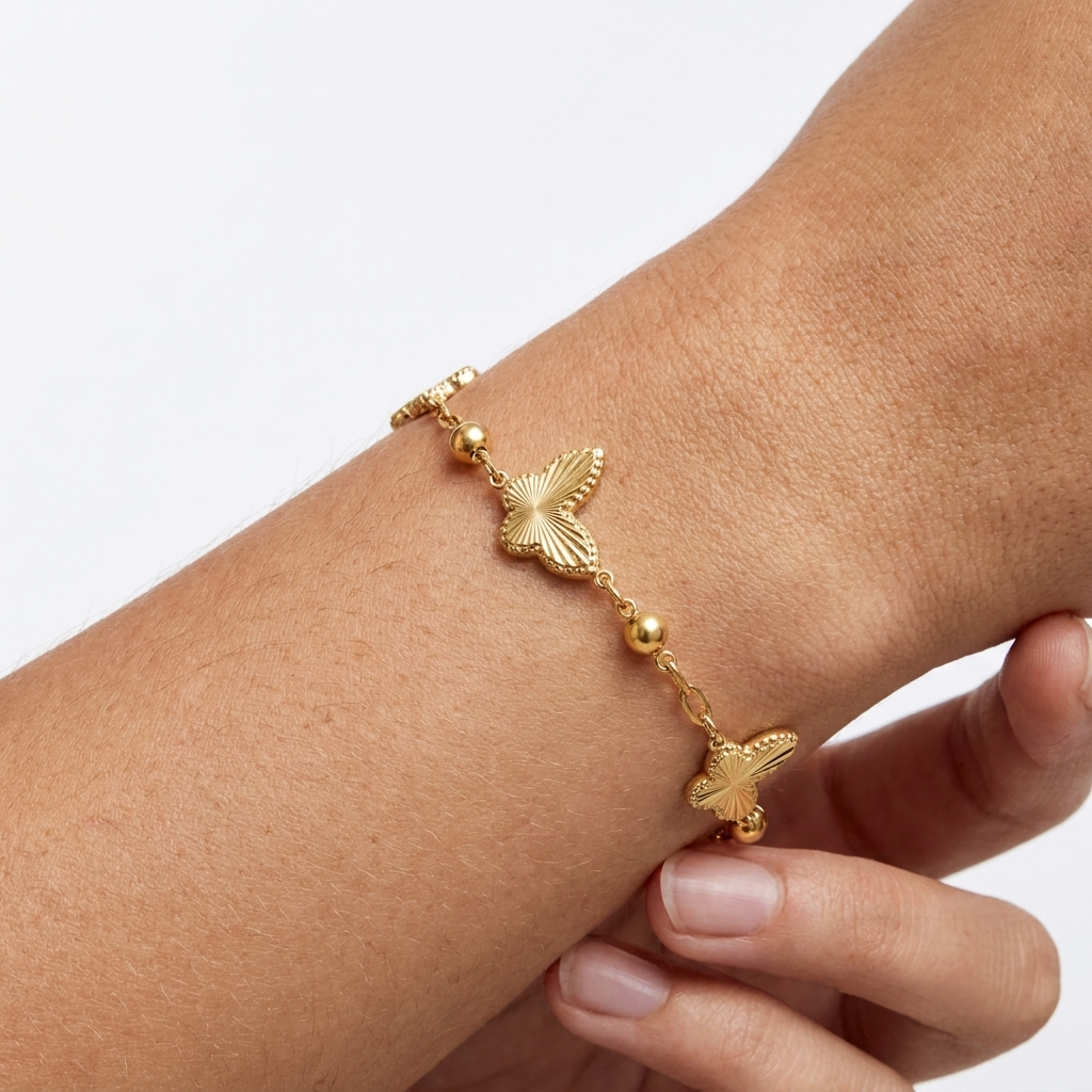 Ariana Butterfly Bracelet – 18K Gold Waterproof Minimal Charm Bracelet