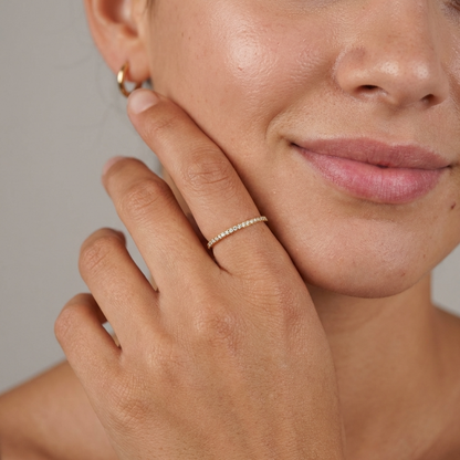 Rhea Crystal Ring – 18K Gold Delicate Crystal Ring