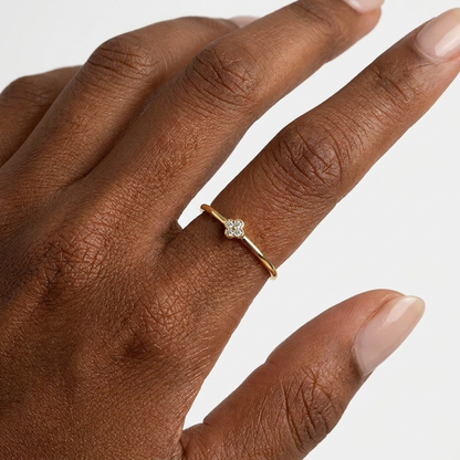 Teya Crystal Ring – 925 Sterling Silver Solitaire Crystal Ring