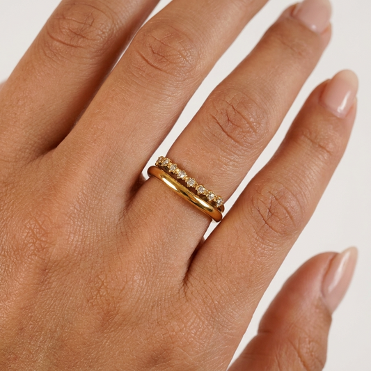 Freya Crystal Ring – 18K Gold Pavé Crystal Eternity Ring