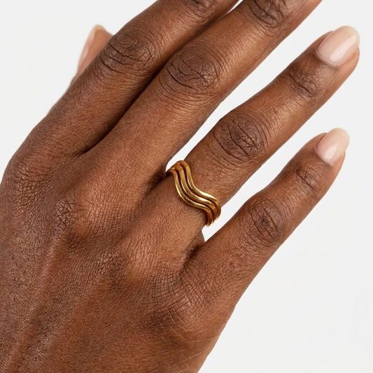 Siren Statement Ring – Bold 18K Gold Waterproof Statement Ring