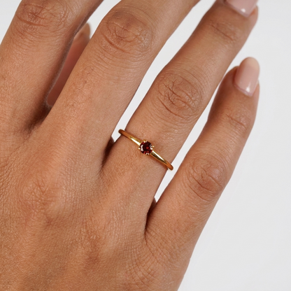 Aurora Birthstone Ring – 18K Gold Crystal Birthstone Ring