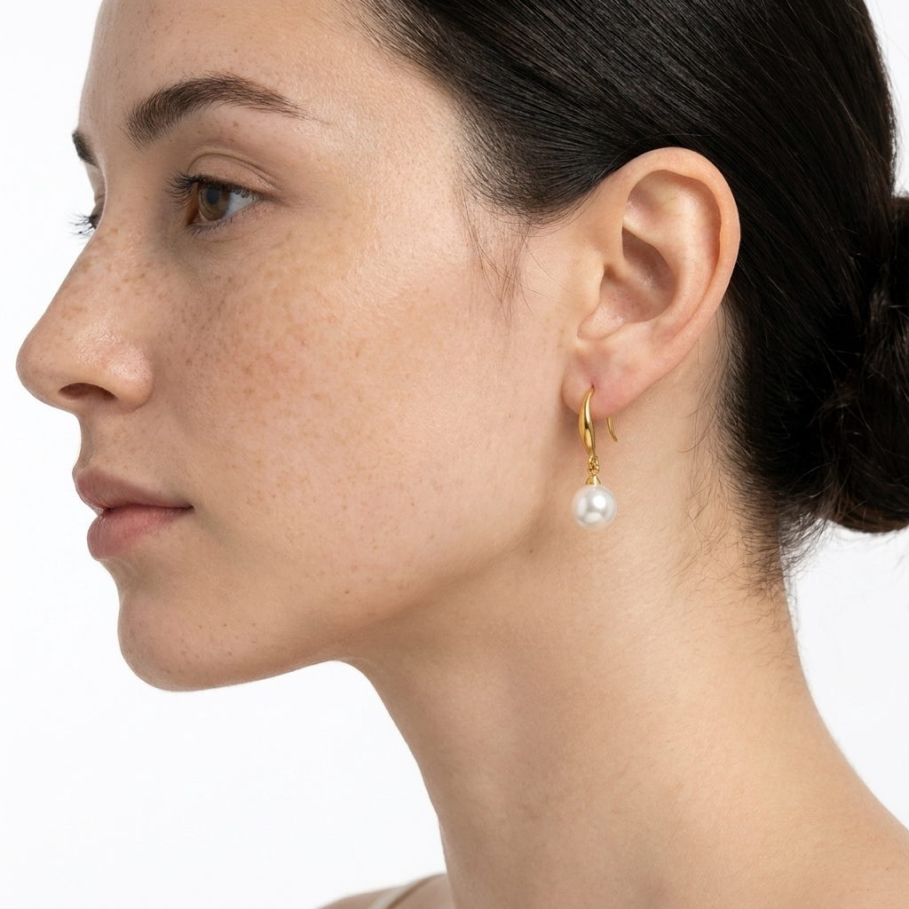 Alba Pearl Earrings – 18K Gold Freshwater Pearl Drop Earrings