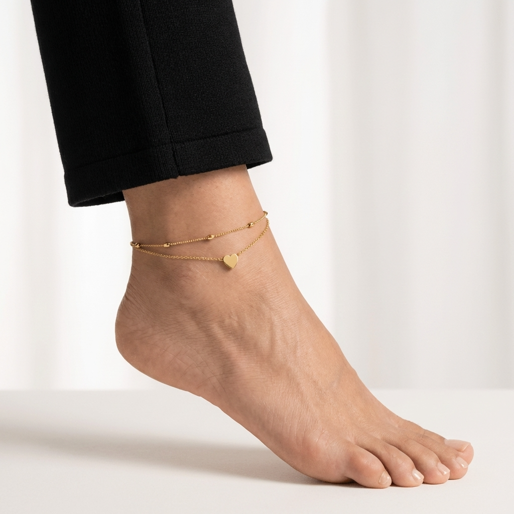 Zara classic gold anklet – waterproof 18K ankle bracelet