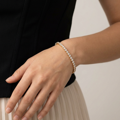 Freya Tennis Bracelet – 18K Gold Waterproof Classic Tennis Bracelet