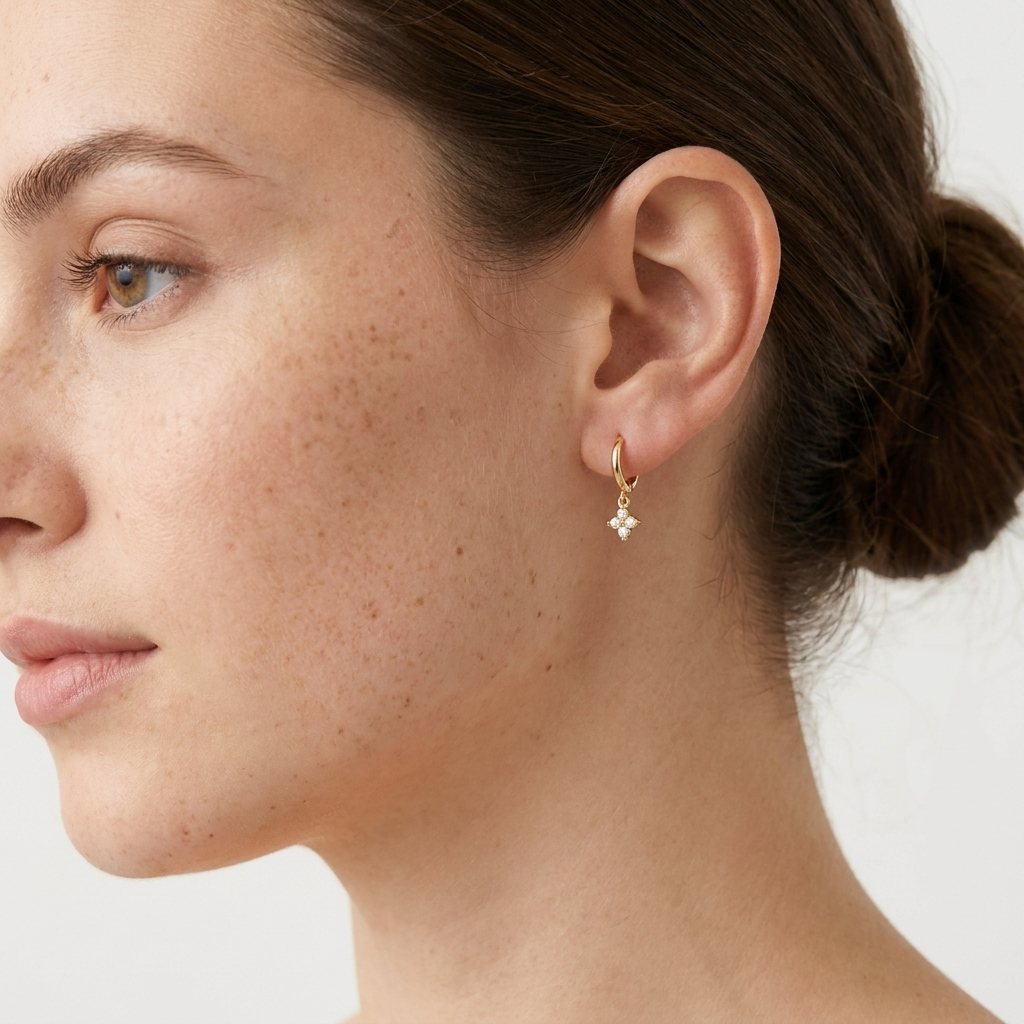 Tessa Clover Earrings – 925 Sterling Silver Crystal Clover Earrings