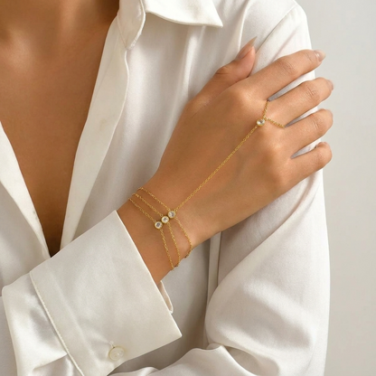 Arielle Bead Bracelet – 18K Gold Crystal Beaded Waterproof Bracelet
