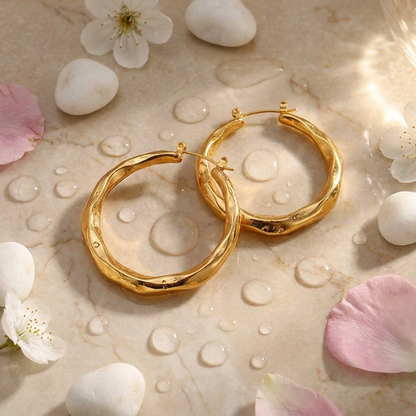 Liora Hoops – 43mm 18K Gold Large Polished Hoop Earrings