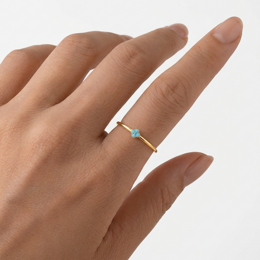 Teya Aqua Ring – 925 Sterling Silver Turquoise Crystal Ring