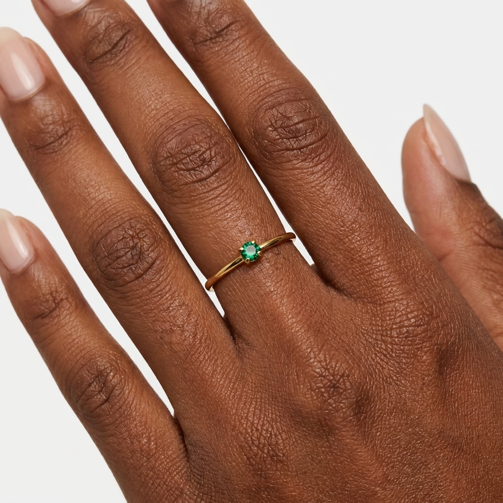 Ophelia Birthstone Ring – 18K Gold Crystal Birthstone Ring