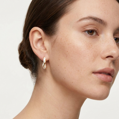 Pearl Twist Hoops – 25mm 18K Gold Statement Pearl Hoop Earrings