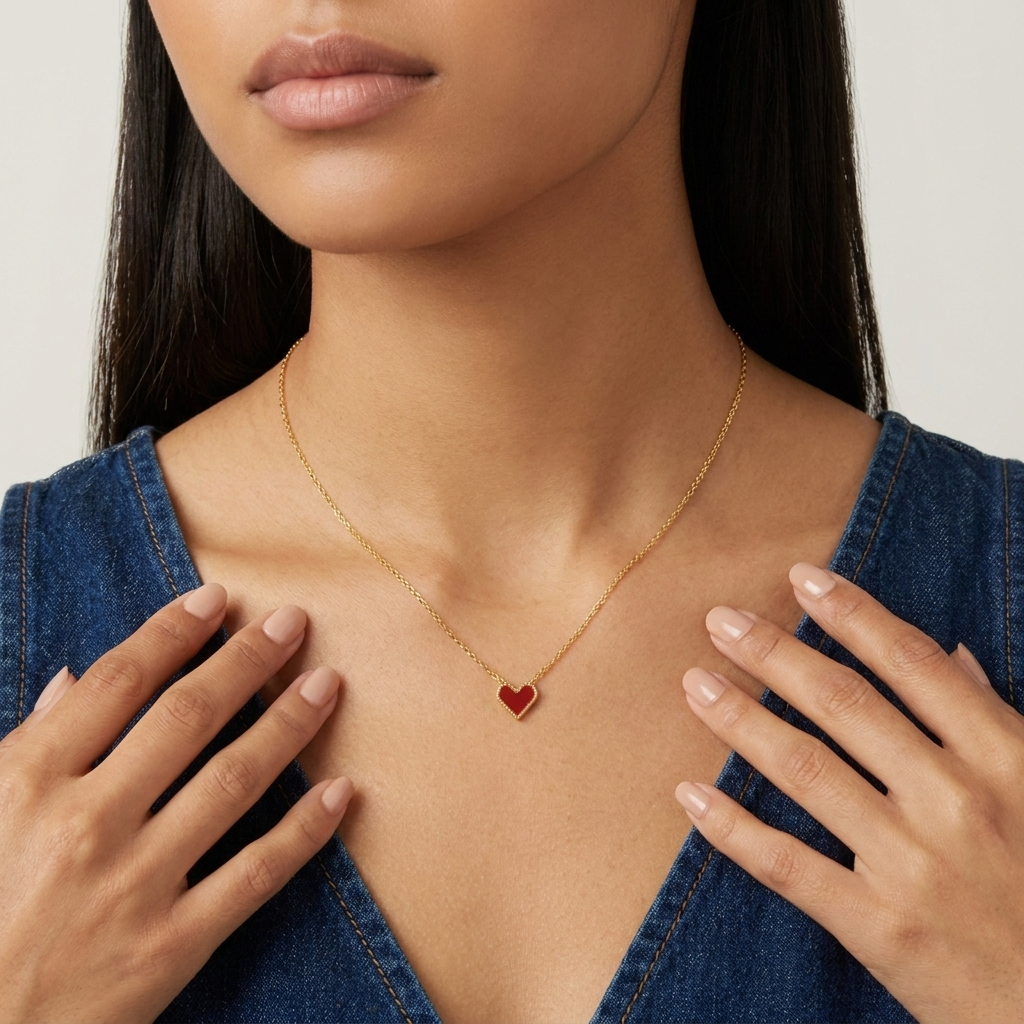 Maeva Heart Necklace – 18K Gold Waterproof Everyday Heart Necklace