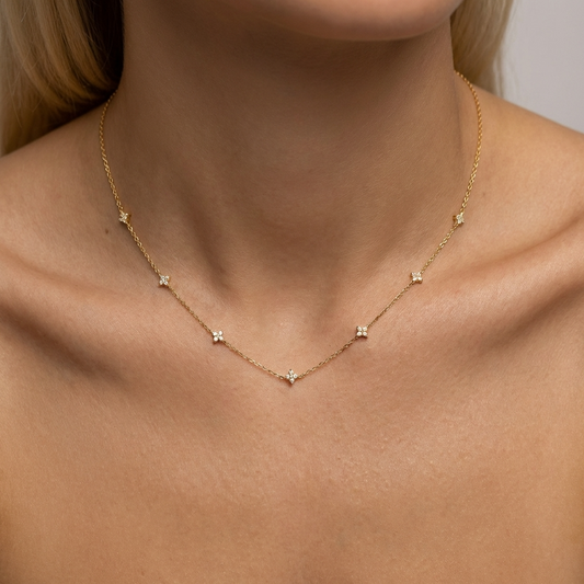 Selene Sparkle Necklace – 925 Sterling Silver Zircon Pendant Necklace