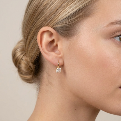 Cassia Crystal Earrings – 18K Gold Diamond Simulant Drop Earrings