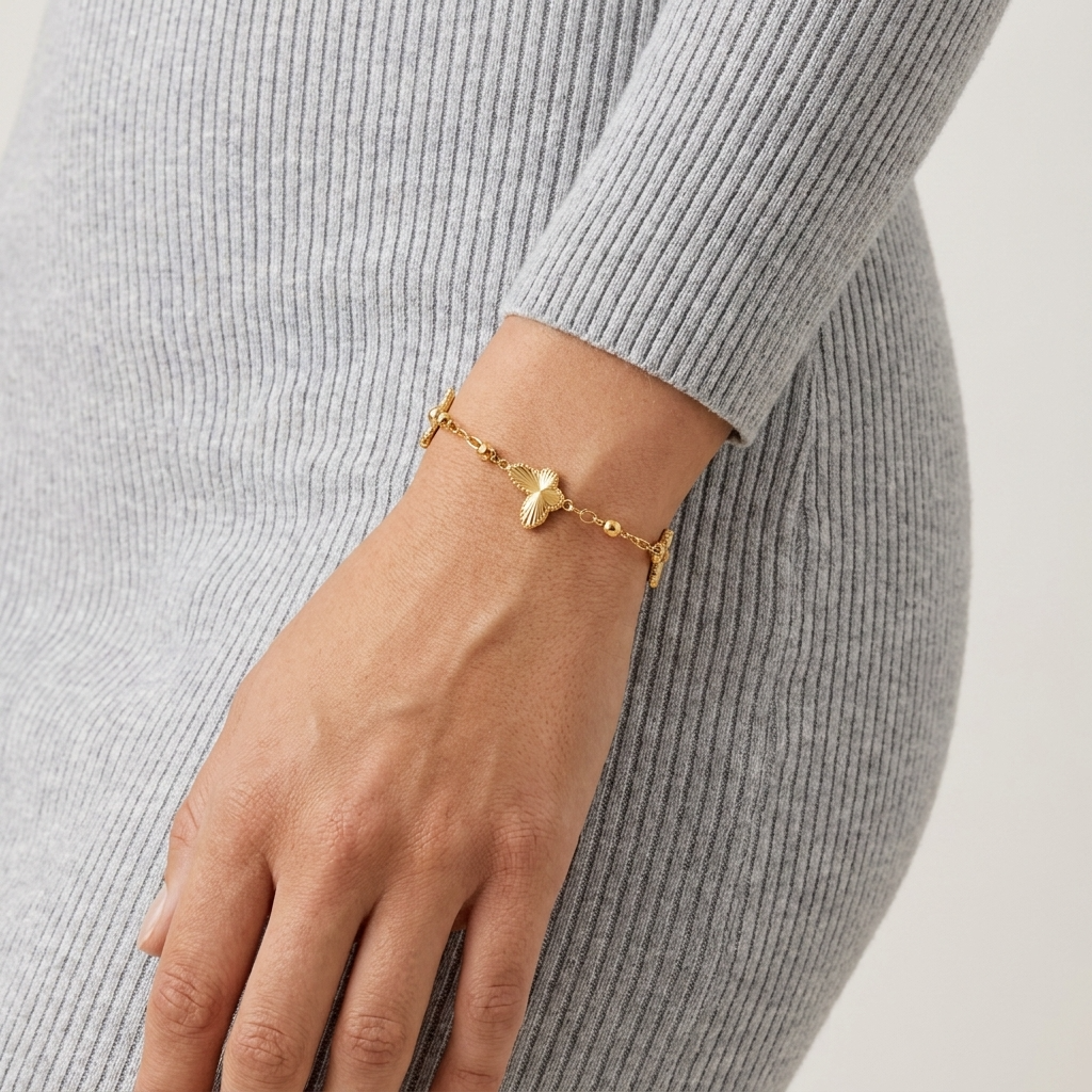 Ariana Butterfly Bracelet – 18K Gold Waterproof Minimal Charm Bracelet